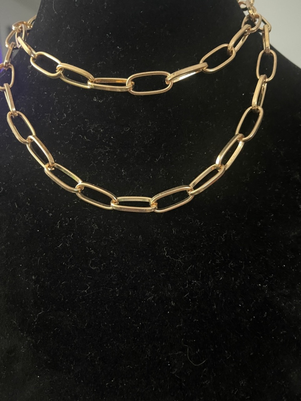 Gold Paperclip Chain Necklace - Women's Jewelry